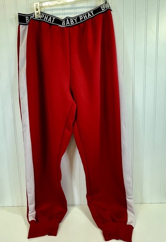 Baby Phat Big & Tall Mens Red Athletic joggers. Elastic Logo Waistband. Sz 3X - Picture 2 of 9