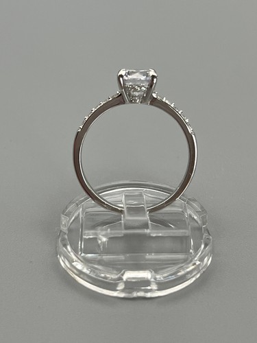 Anello donna argento 925 Rodiato solitario zirconi brillante misura IT 16 - US 8 - Foto 17 di 24