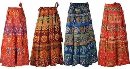 Wholesaler Lot indian Women Wrap Skirt Cotton Long Ethnic Dress Hippie Skirt - Picture 8 of 8