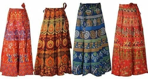 Wholesaler Lot indian Women Wrap Skirt Cotton Long Ethnic Dress Hippie Skirt - Picture 8 of 8