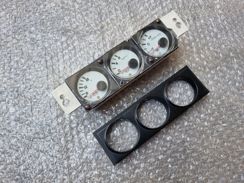 NISSAN silvia s14 DIN GAUGE TRIPLE GAUGE GENUINE PART Nissan 240sx JDM VERSION - Picture 2 of 14