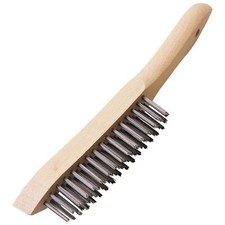 Image of Draper 1x 310mm Heavy Duty 4 Row Wire Scratch Brush Professional Tool 31563