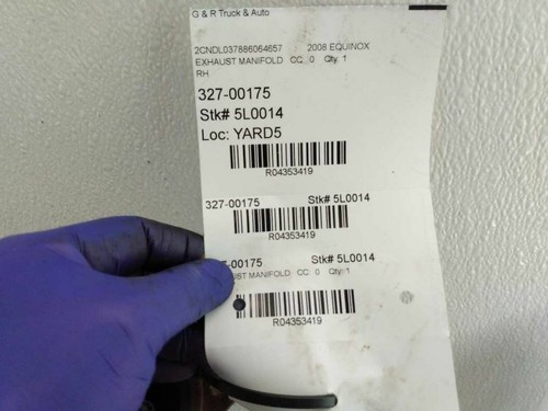 2007-2017 CHEVROLET ACADIA VUE MALIBU G6 OUTLOOK RIGHT Exhaust Manifold OEM - Picture 6 of 12