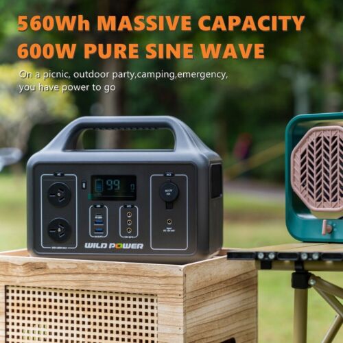 WILD POWER 600W 560Wh Portable Power Station Solar Generator Power Bank - Picture 5 of 8