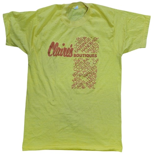 Rare Vintage 1970s Canary Yellow Claire's Boutique Tee Single Stitch-Large 42-44 - Picture 1 of 4