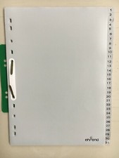 DIN A4 Plastikowy rejestr liczbowy Segregator - Rejestr pierścieniowy szary 1-31 firmy ahrend