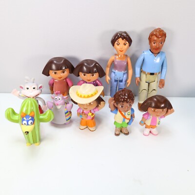 10 Vintage Dora Explorer Diego Figures Toys Dollhouse Family Viacom Swiper Boots