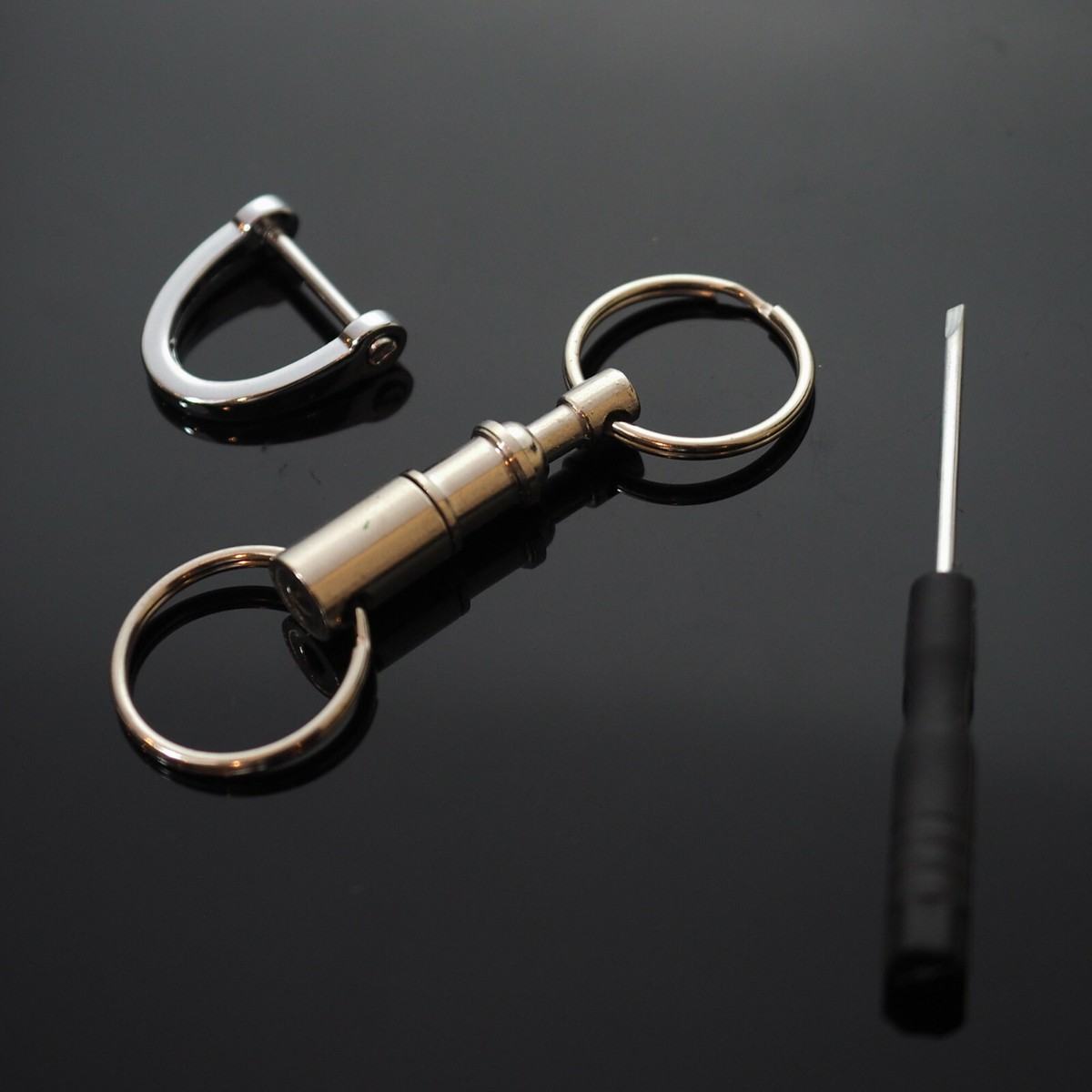 Quick Release Keychain Dual Detachable Pull Apart Key Ring with