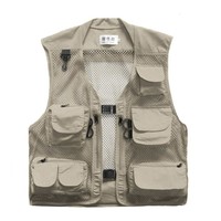 Men Mesh Breathable Multi-pocket Vest Outdoor Travelers Fly Fishing Photography on sale Men Mesh Breathable Multi-pocket Vest Outdoor Travelers Fly Fishing Photography on sale