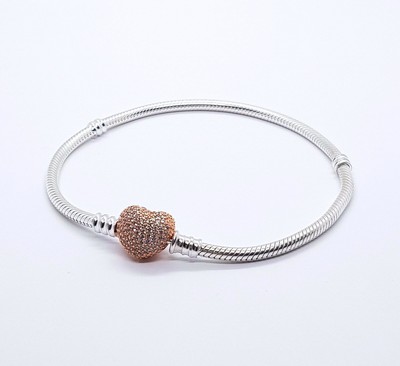pandora silver bracelet with rose gold heart clasp pandora silver bracelet with rose gold heart clasp