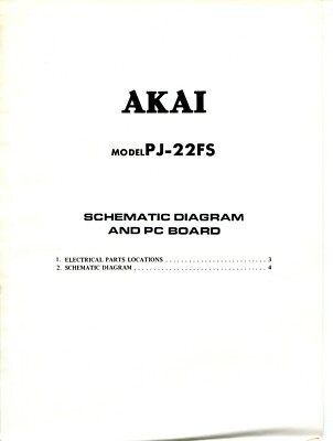 Akai Model PJ-22FS Portable Cassette Receiver Schematic Diagram & PC Board
