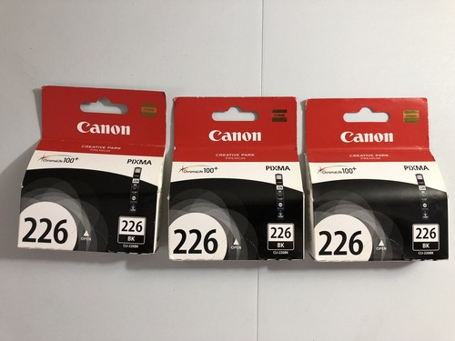 Canon CLI-226 Black Ink Cartridges (Lot of 3!) New Sealed for PIXMA - 9 ml each - Picture 1 of 2