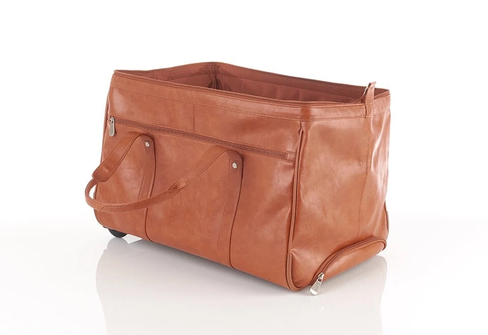 Nova Bolsa de Duffel Kluge Cheyenne Boca Larga Couro de Vaca Marrom - TAN - Imagem 2 de 4