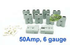 (10) GRAY ANDERSON PLUGS, SB50A 600V, #6AWG, 1-3/8" X 1-7/8" X 5/8", TOWING