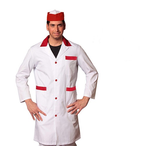 CAMICE DA LAVORO BIANCO UOMO MACELLAIO SUPERMERCATI SALUMIERI - Foto 3 di 45