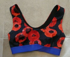 red padded sports bra