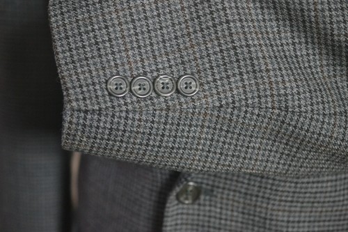 CHAPS Mens Gray HOUNDSTOOTH CHECK Wool Sport Coat Blazer Jacket SIZE 44L - Picture 3 of 7