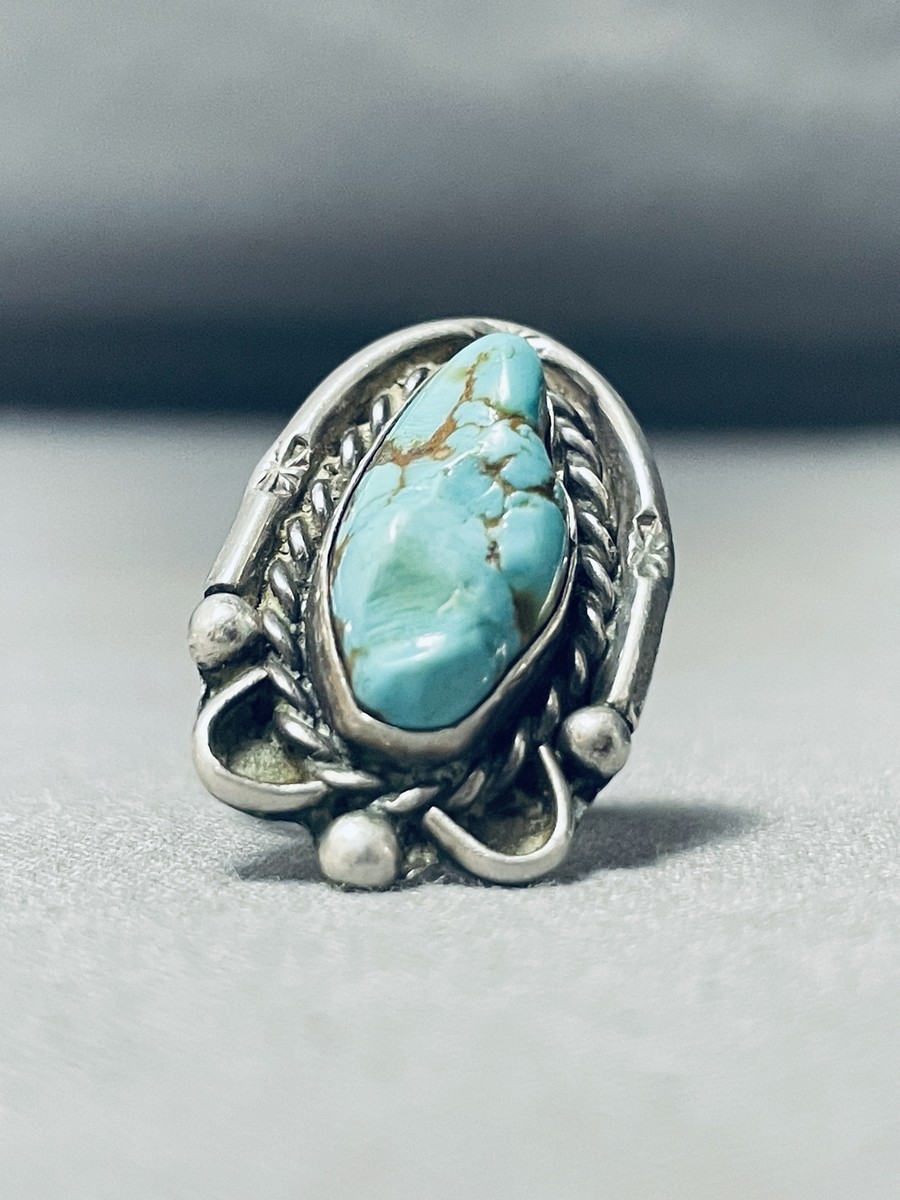 Amazing Vintage Native American Navajo Royston Turquoise Sterling Silver Horseshoe Bracelet Amazing Vintage Native American Navajo Royston Turquoise Sterling Silver Horseshoe Bracelet