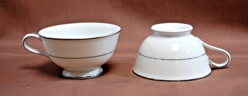 Juegos de 7 tazas y platillos Noritake Envoy con borde plateado + 1 platillo extra T1576 - Imagen 18 de 23