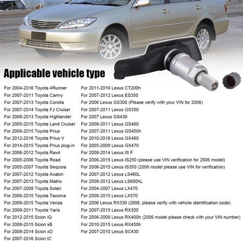 4Pcs Tire Pressure Monitoring Sensor For Toyota Lexus TPMS 42607-33021 315MHz - Picture 10 of 11