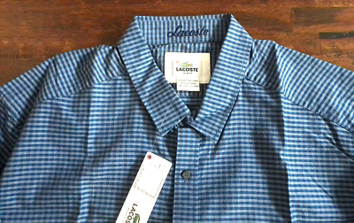 lacoste slim fit dress shirt Lacoste Men's Slim Fit Striped Stretch Button Down Shirt - 17