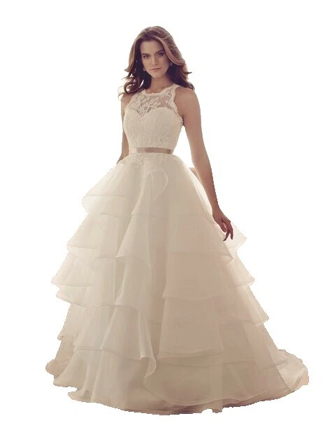 Volantes de Organza a-Line vestidos de novia