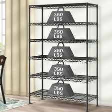 6 Tier Wire Shelving Unit NSF Metal Shelf Rack 2100 LBS Capacity 18"x48"x82"