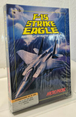 F-15 Strike Eagle Commodore C64 Spiel Big Box SEALED NEW Microprose 1985 rare