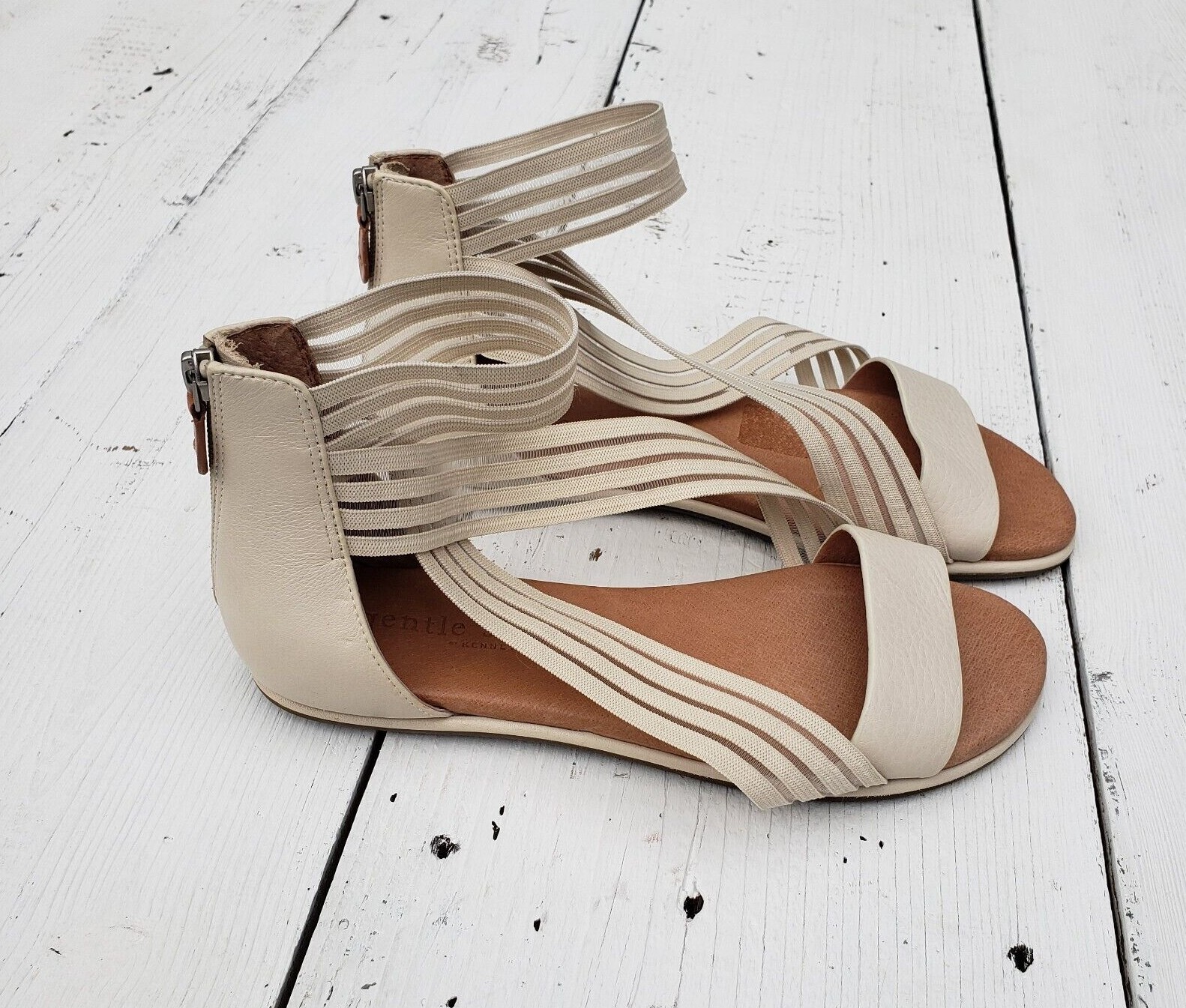 Gentle Souls Women Cream Break Elastic Sandal Stripe Sz 8.5 WORN ONCE | eBay