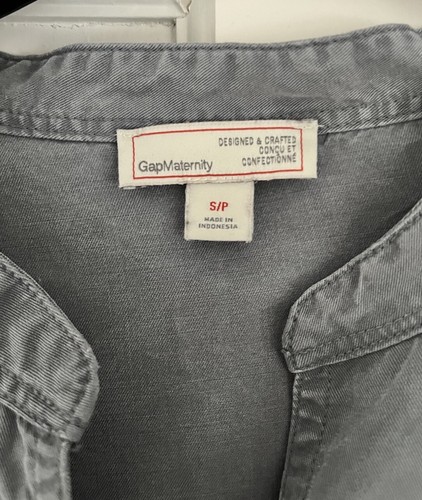 GAP Maternity Light Blue Grey 100% Soft Tencel Cotton Top - Picture 4 of 4