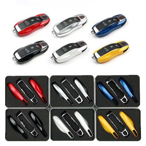 Luxury Remote Key Case Shell Cover Trim For Porsche 911 Macan Panamera Cayenne - Picture 4 of 12