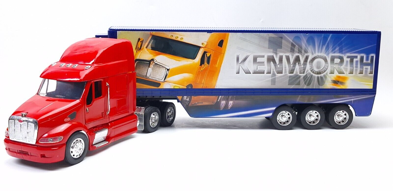 Peterbilt Red 1:32 Diecast Semi Truck with Kenworth Trailer-image