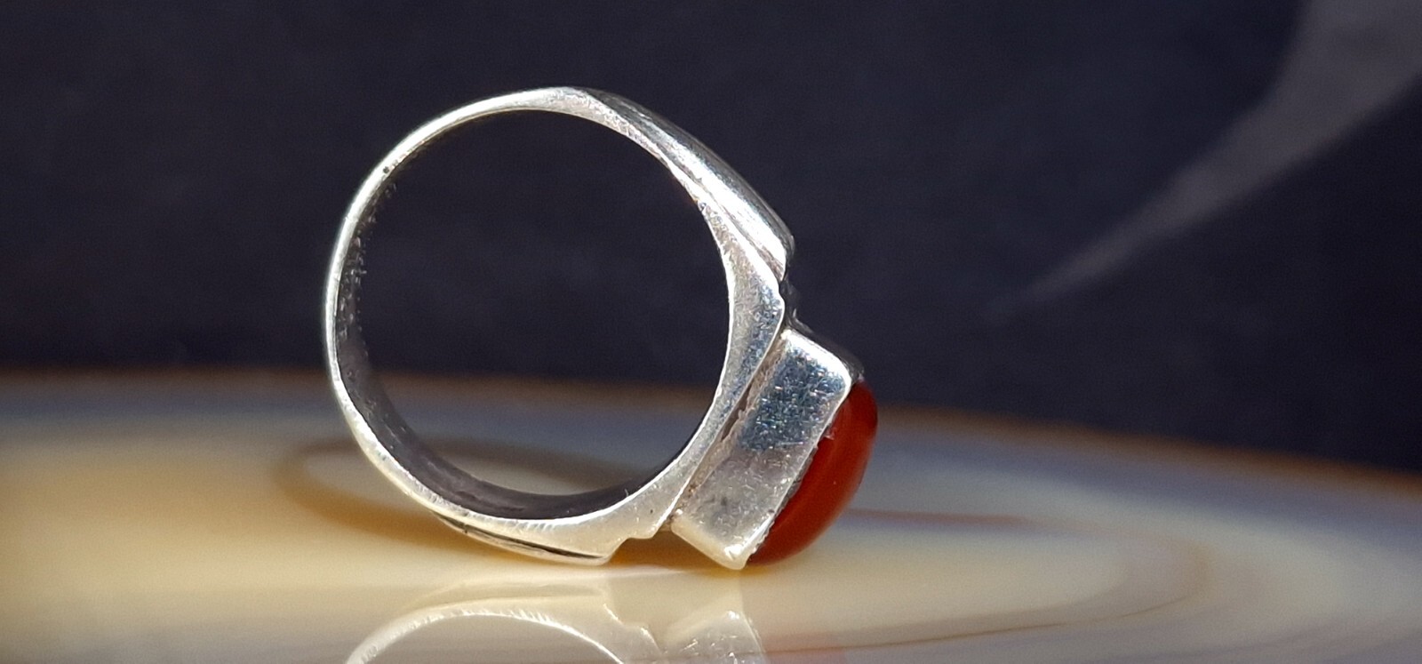 Ring Silver 925 Carnelian Solid & Striking 17.2mm… - image 7