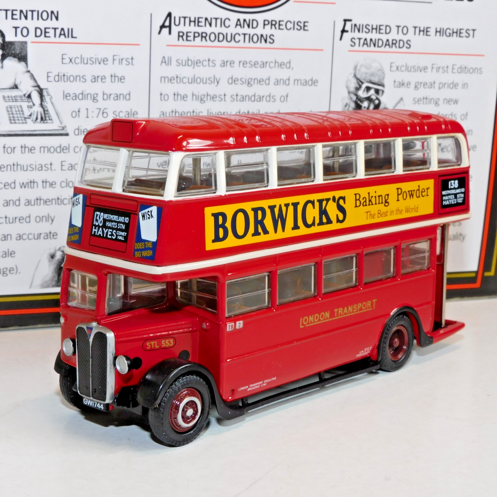 EFE AEC STL BUS LONDON TRANSPORT ROUTE 138 HAYES 1/76 27805