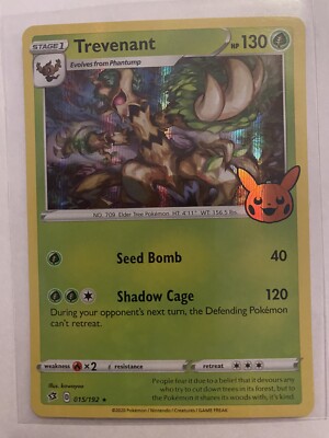 trevenant pokemon card value halloween Pokémon TCG Promo (Trick or Trade Halloween) 015/192 put 1 damage counter on your opponent’s Active Pokémon during Pokémon Checkup Trick or Trade Test Print