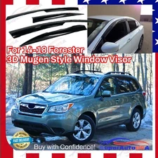 For Subaru Forester 14-18 3D MUGEN Style Window Visor Rain Wind Guard Deflectors