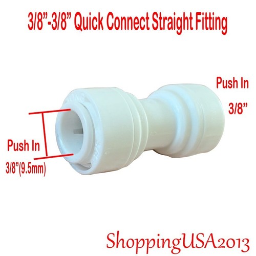 5 X 3/8-3/8 Quick Connect Straight Fitting Connector Push In RO Adapter - Picture 3 of 5