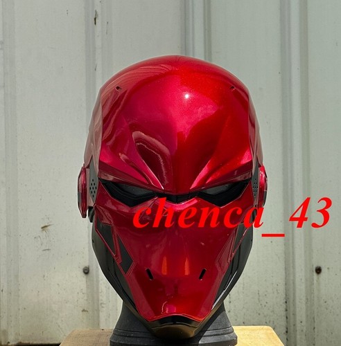 DC Justice League Red Hood Batman Cosplay Helmet LED Eyes FRP Mask Costume Prop - Picture 8 of 9