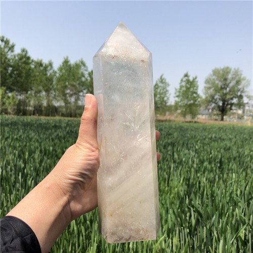 4.15LB Clear quartz Obelisk Natural Reiki Crystal Wand Point Decor Gift XA6152 - Picture 9 of 12