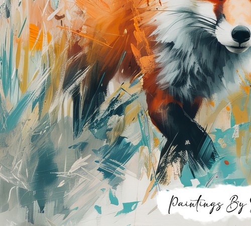 Vibrant Fox Gaze, Dynamic Oil Painting Print 5"x7" on Matte Paper - Picture 6 of 6