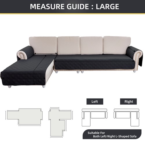 Couch Slipcover Waterproof L Shape Sofa Cover Sectional Couch Chaise Lounge - 第 35/66 張圖片