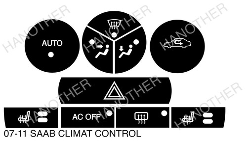 2007-2011 SAAB AC CLIMATE CONTROL BUTTON DECALS REPAIR SET - Bild 2 von 3