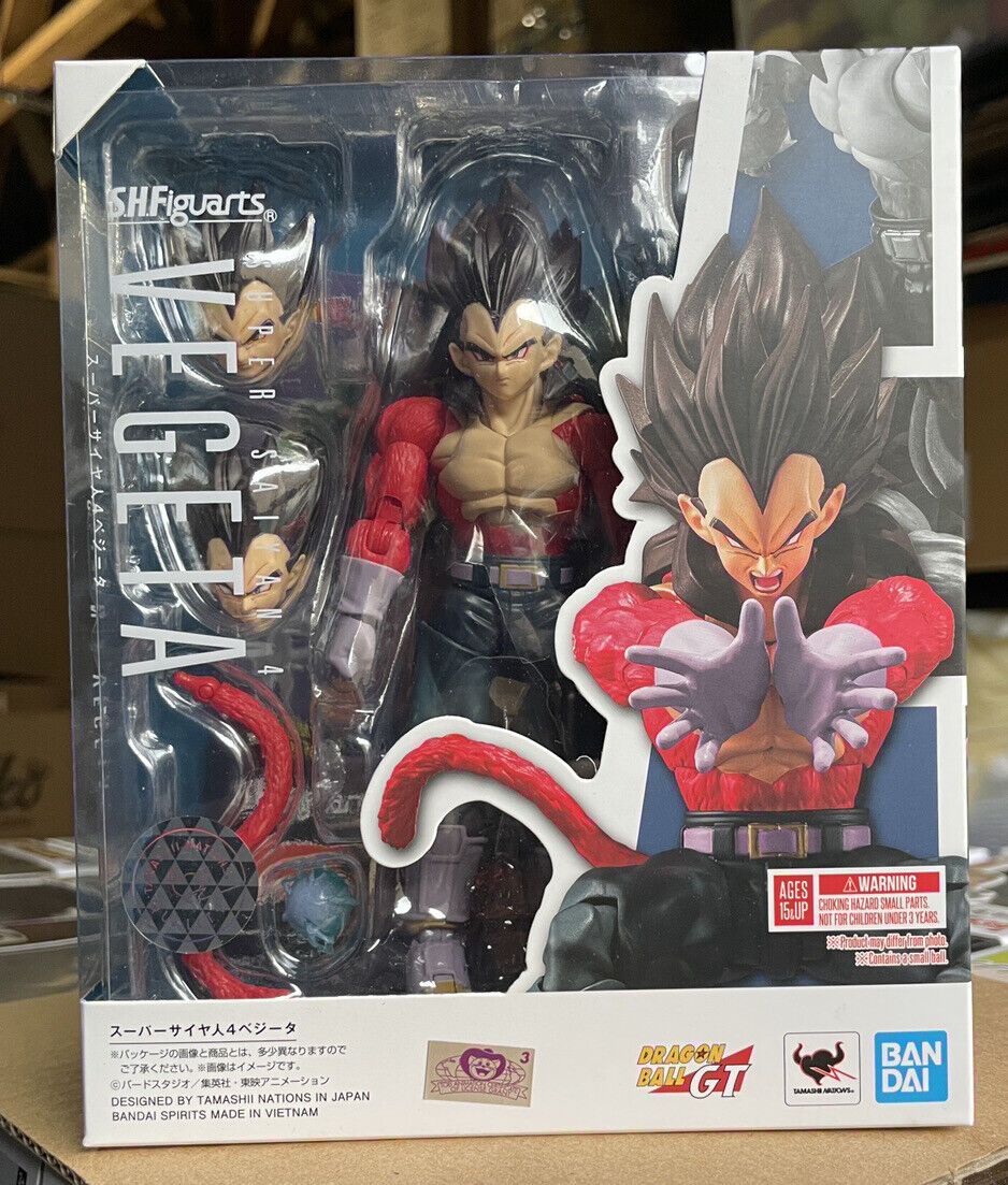 TAMASHII NATIONS - Super Saiyan 4 Vegeta Dragon Ball GT, Bandai Spirits SH  Figuarts, Red, Black, 5.1 inch