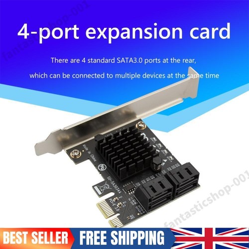 SATA PCIe Adapter 4 Ports SATA III to PCI Express 3.0 X1 Expansion Card