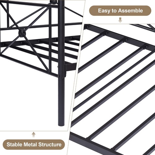 VECELO Twin Size Daybed Frame Metal Sofa Bed Steel Slat Support for Living Room - Picture 18 of 24