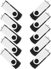 Kootion USB 2.0 10PCS 16GB Metal Swivel Style USB Flash Drive Memory Stick Black