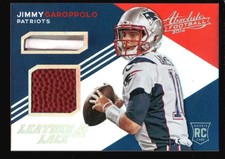 JIMMY GAROPPOLO 1/5 ROOKIE LEATHER LACE FOOTBALL BALL PATCH RC SP 2014 ABSOLUTE