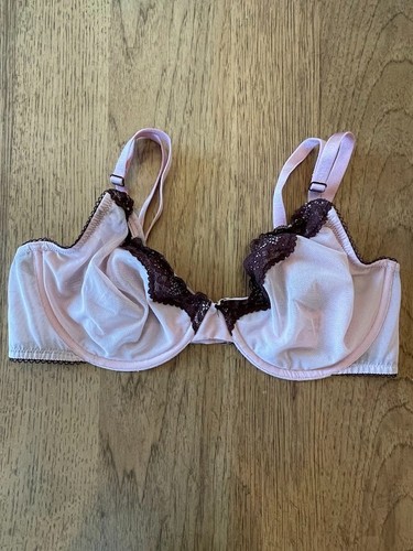 Victoria's Secret Chalk Rose Mesh 36D Sexy Tee Unlined Demi Bra Underwire VS!!