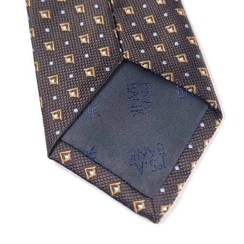 JOS A BANK Executive Collection 100% Silk Tie, Green, Geometric Pattern Necktie. - Picture 9 of 11