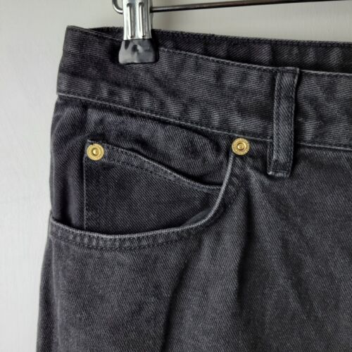 Barbour Women Size 14 Black Denim Garcia High Rise Jeans Casual Relax Oversized - Picture 7 of 12
